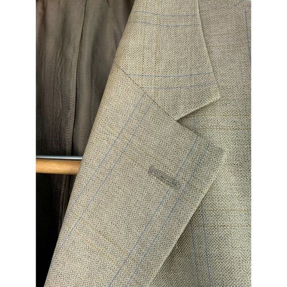 Oscar De La Renta Sport Coat 42R Silk Linen Wool 3 Button EUC 6343 Ventless - Picture 4 of 9